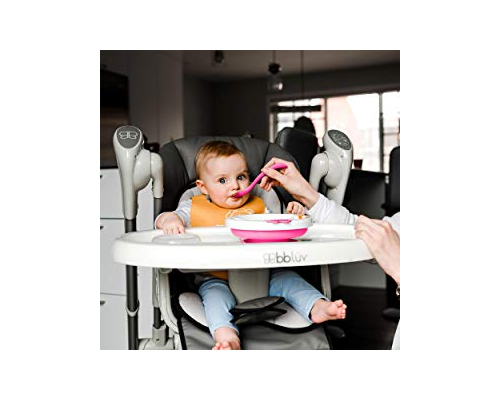 加拿大 BBLUV 桃紅色矽膠保溫餐盤