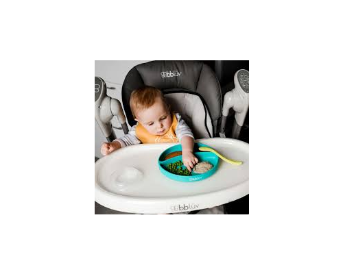 加拿大 BBLUV 矽膠餐盤和匙羹套裝 粉綠色