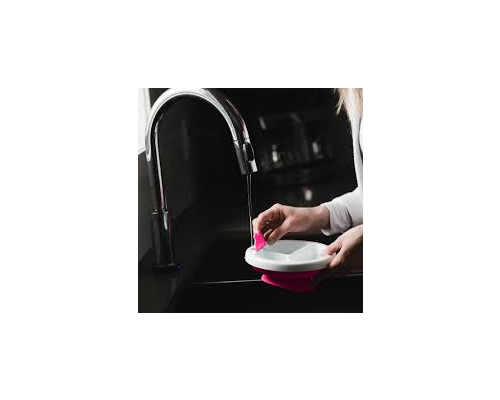 加拿大 BBLUV 桃紅色矽膠保溫餐盤