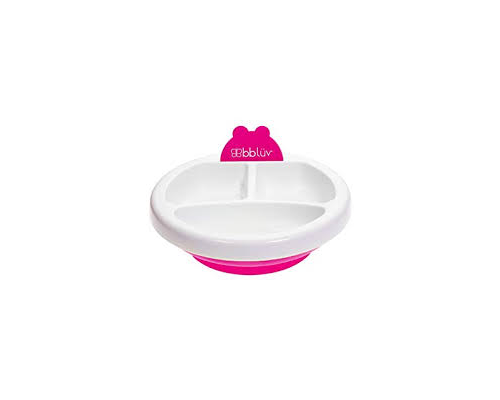 加拿大 BBLUV 桃紅色矽膠保溫餐盤