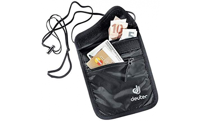 Deuter黑色証件錢包(三間隔，連可調節長度的幼肩帶)