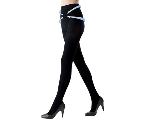 日本 Inujirushi犬印 產後高腰收胯分段式襪褲M-L臀圍85-98 - 黑色